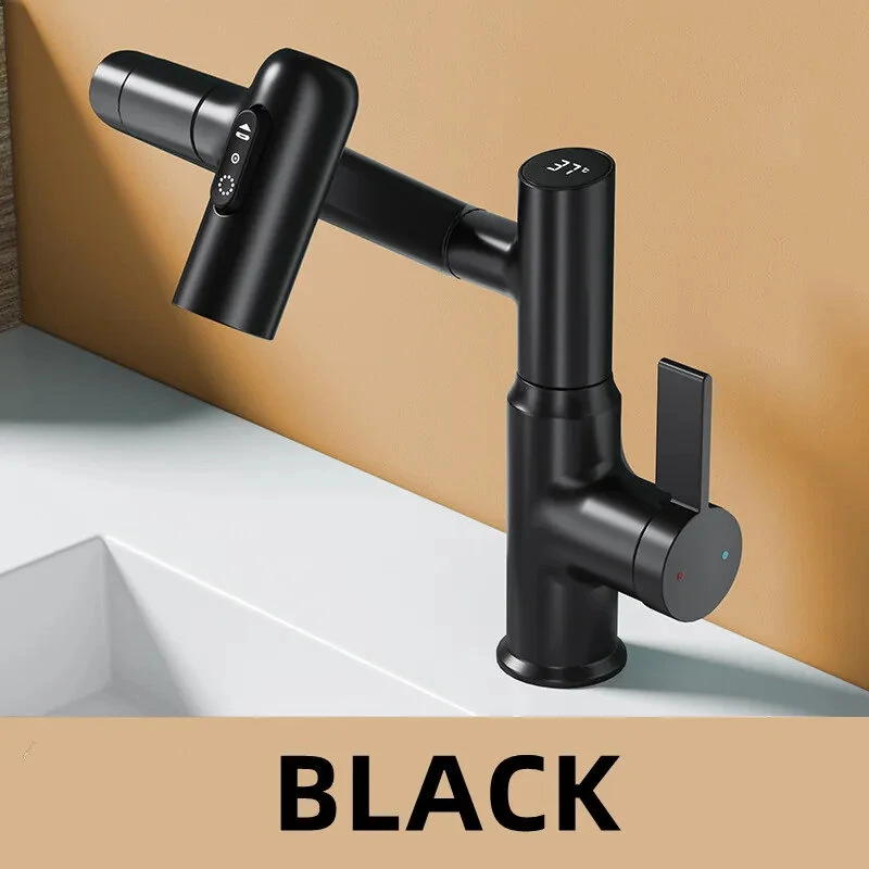 Multi-function Basin Faucet with LED Digital Display 360 Rotation Stream Sprayer Hot Cold Water Sink Mixer Wash Tap For Bathroom — view 8
