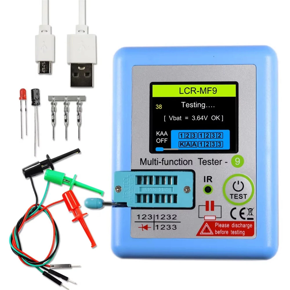Multi-function LCR MF9 Transistor Tester TFT Diode Triode Capacitance Meter LCR ESR NPN PNP MOSFET IR Tester for Testing — Multi-function