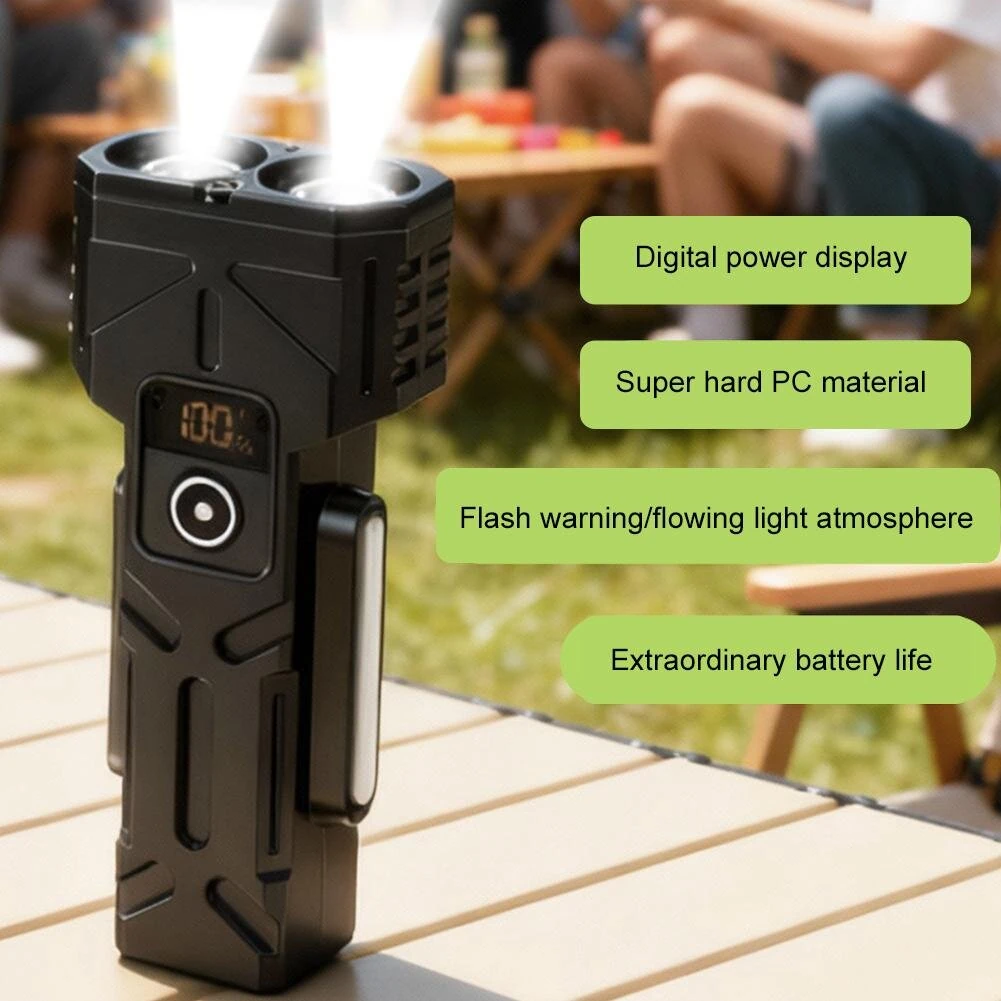 Multi-functional Digital Display Bicycle Headlight Waterproof Super Bright Flashlight for Outdoor Night Riding Hiking Camping — view 6
