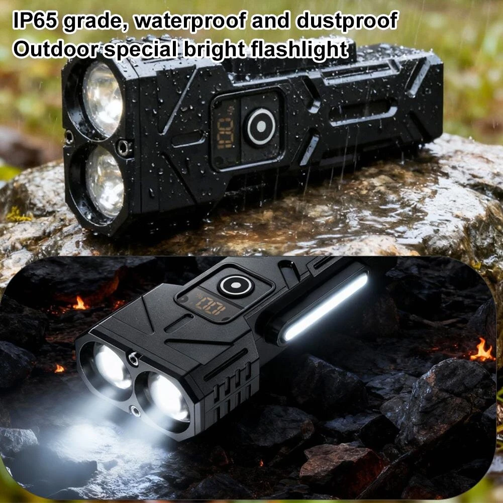 Multi-functional Digital Display Bicycle Headlight Waterproof Super Bright Flashlight for Outdoor Night Riding Hiking Camping — view 7
