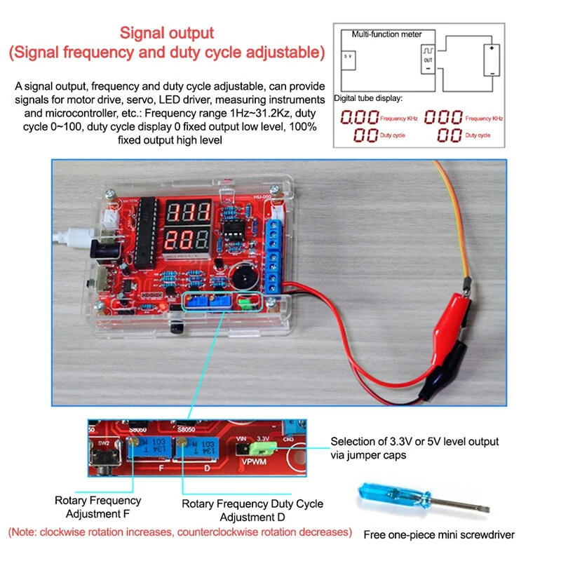 Multi-functional Instrument Kit USB Power Supply 5V Voltage Current Measurement Signal Generator Frequency Duty Cycle Detection Temperature Sensor DIY Electronics — view 6