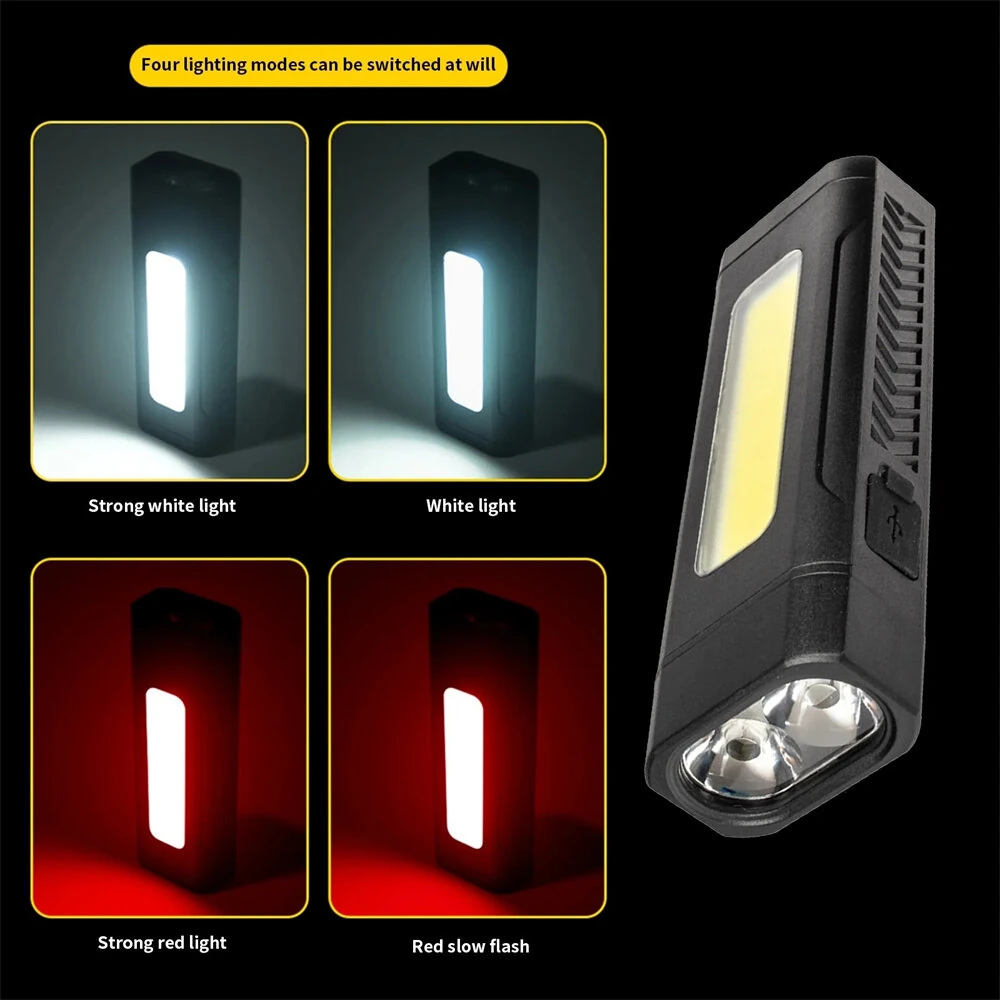 Multi-Functional Strong LED Flashlight With COB Side Light Portable USB Rechargeable Mini Torch Super Bright Cycling Bike Head Light Outdoor Hiking Camping Lamp — view 9