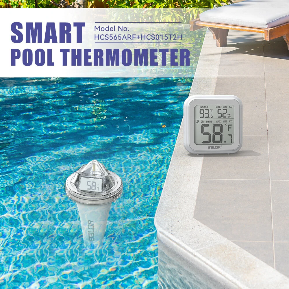 Multi-functional Thermometer for Swimming Pool Indoor Humidity Temperature Measurement -9.9-50℃ Range Accurate 360 Degree View Connects to HOMGAR App — view 4