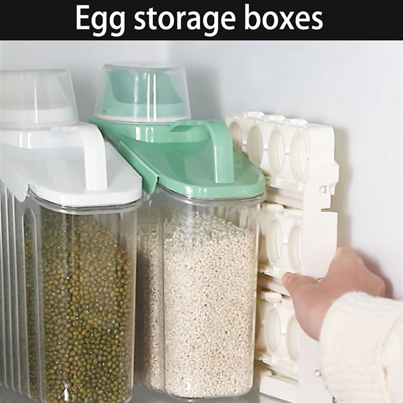 Multi-layer Foldable Anti-drop Egg Organizer Tray with Lid and Handle Egg Holder For Refrigerator-Stackable Egg Storage Container for  24 Eggs Refrigerator Door — view 7