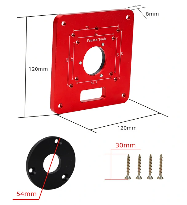Multifunctional Aluminium Router Table Insert Plate Woodworking Trimmer Electric Wood Milling Flip Plate For DIY Working Benche 45x56 62x70 — view 3