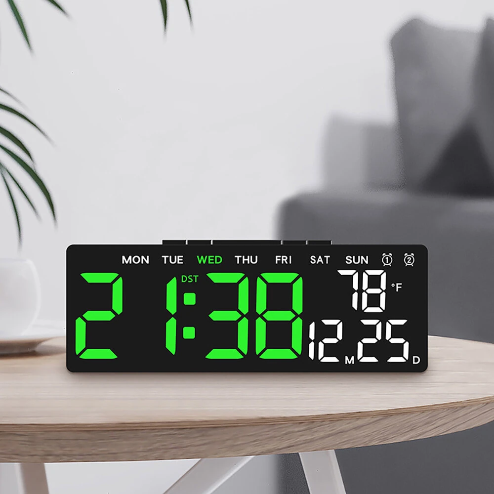 Multifunctional Clock Electronic Clock Simple LED Digital Clock USB Output Bedside Alarm Clock with 3 Level Adjustable Brightness — view 2