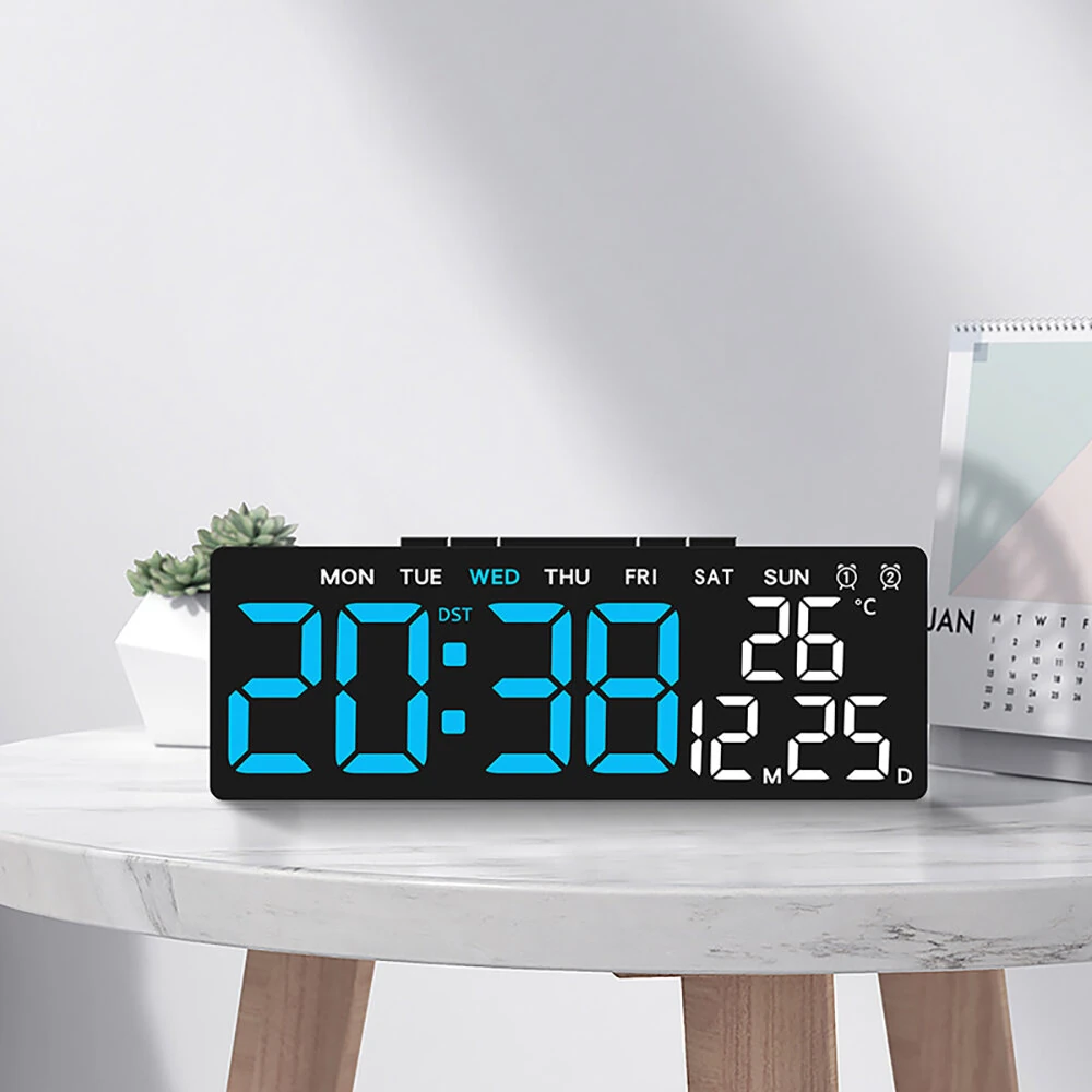 Multifunctional Clock Electronic Clock Simple LED Digital Clock USB Output Bedside Alarm Clock with 3 Level Adjustable Brightness — view 3