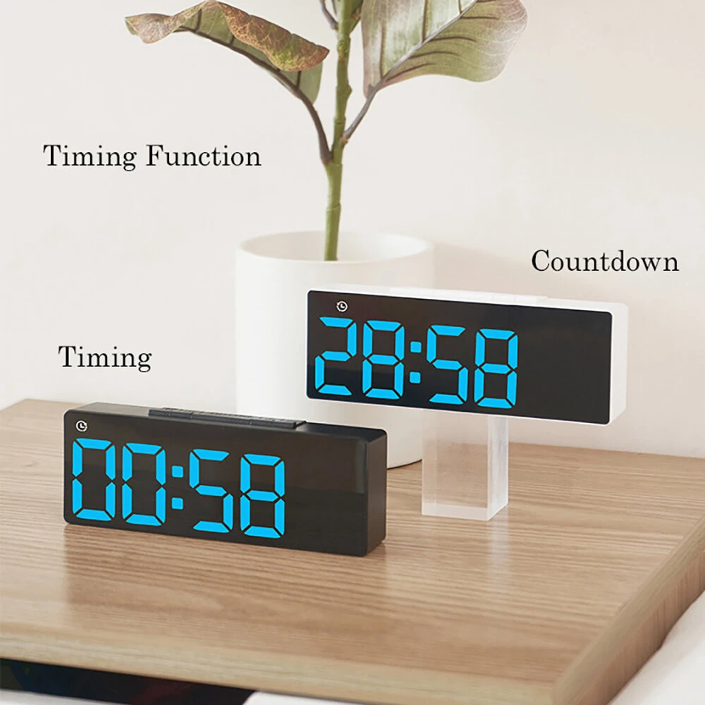 Multifunctional Clock Electronic Clock Simple LED Digital Clock USB Output Bedside Alarm Clock with 3 Level Adjustable Brightness — view 4