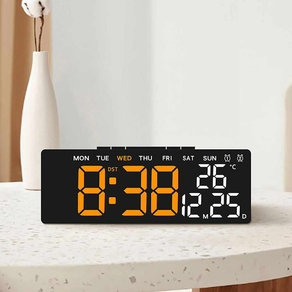 Multifunctional Clock Electronic Clock Simple LED Digital Clock USB Output Bedside Alarm Clock with 3 Level Adjustable Brightness — view 5