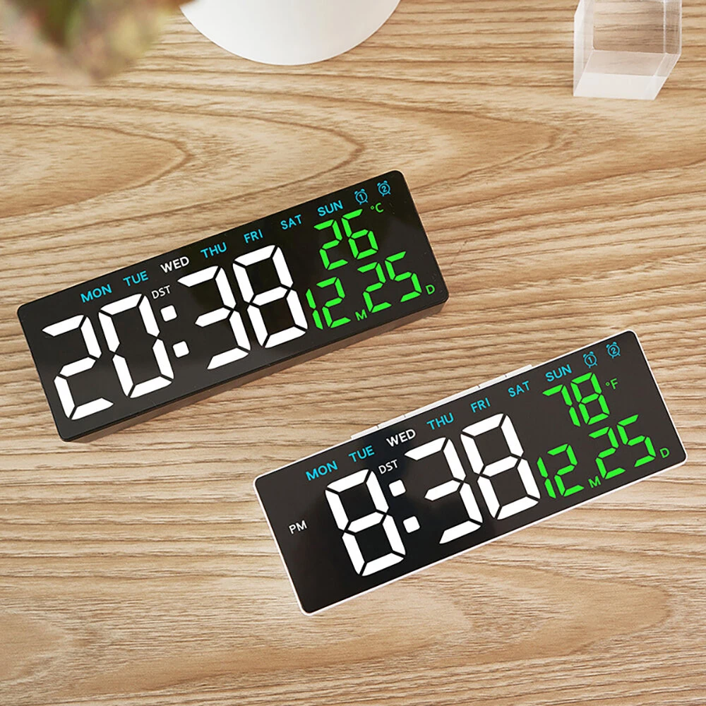Multifunctional Clock Electronic Clock Simple LED Digital Clock USB Output Bedside Alarm Clock with 3 Level Adjustable Brightness — view 6