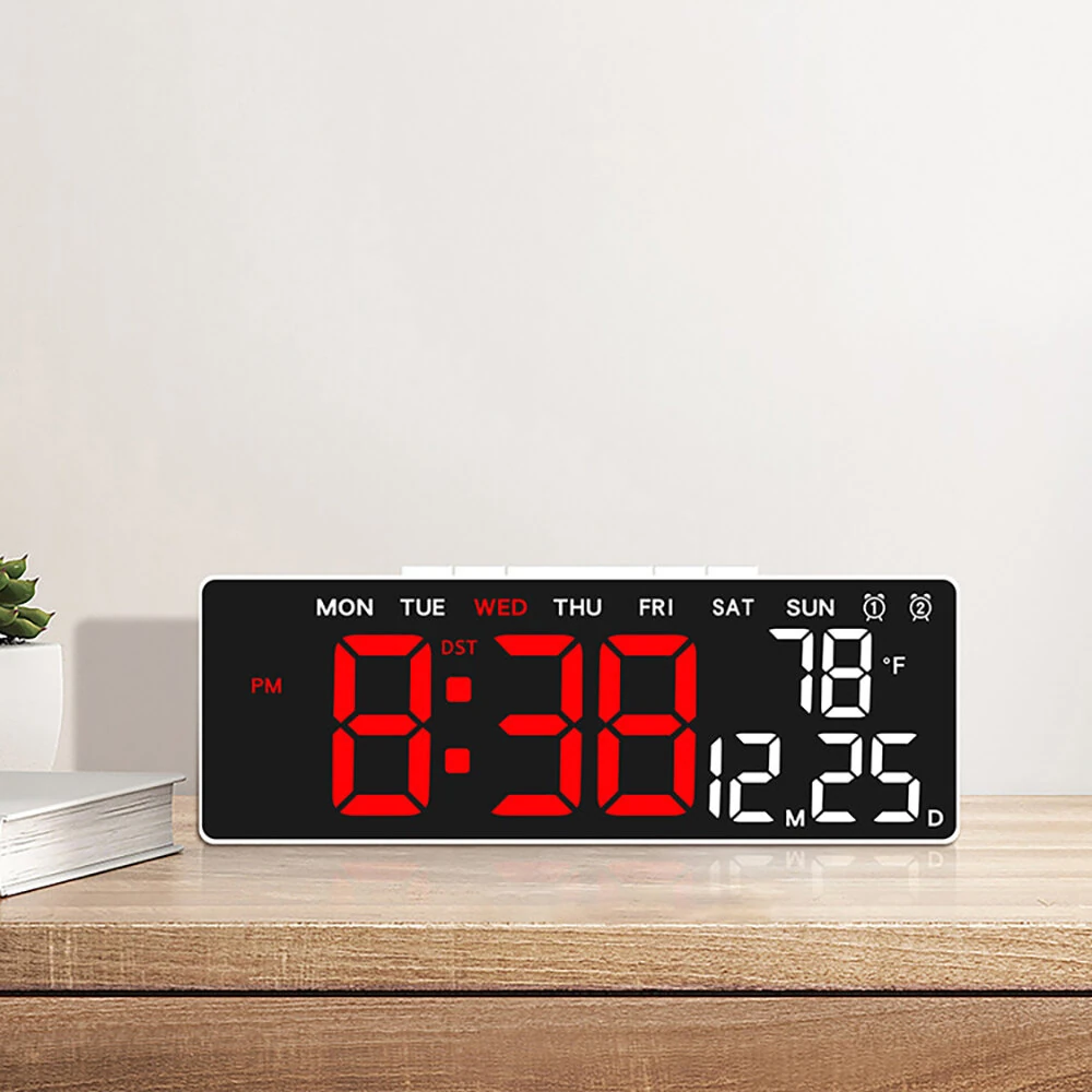 Multifunctional Clock Electronic Clock Simple LED Digital Clock USB Output Bedside Alarm Clock with 3 Level Adjustable Brightness — view 8