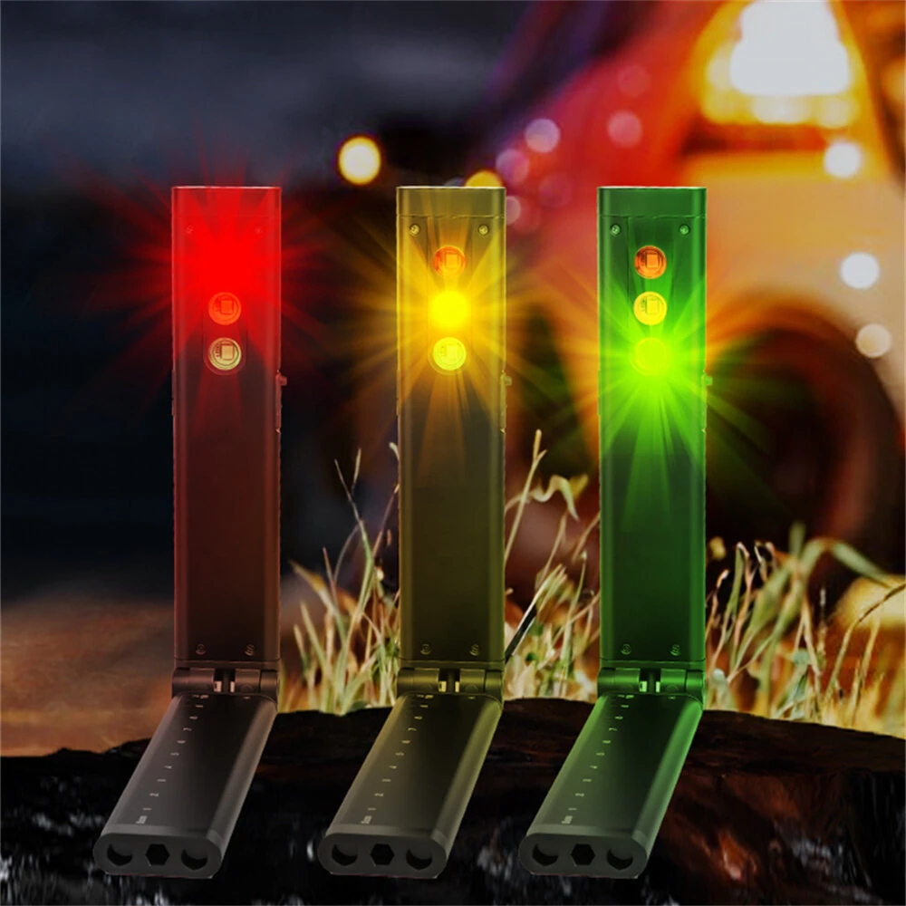 Multifunctional Foldable Flashlight With RGB Light Built-in Battery Magnetic Rechargeable Work Light Clip Emergency Repair Lamp For Outdoor Hiking Camping — view 2