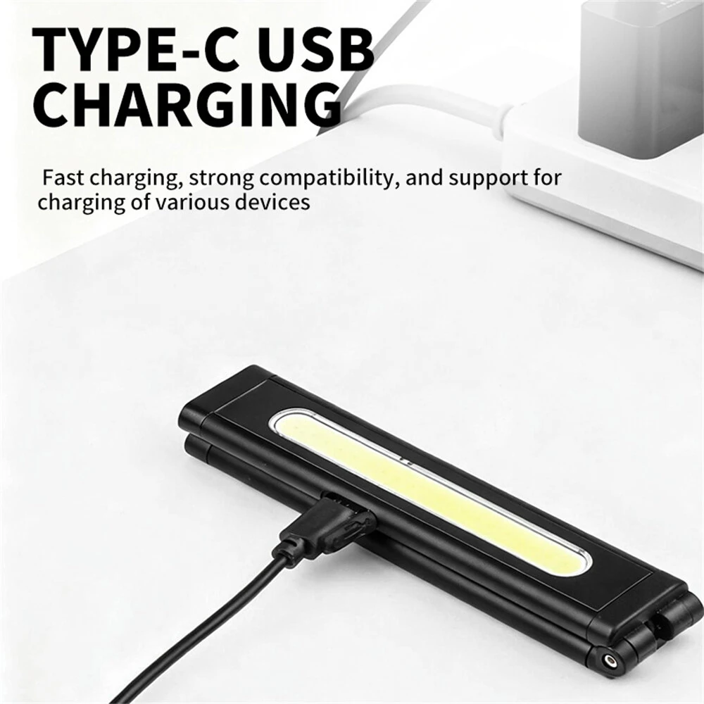 Multifunctional Foldable Flashlight With RGB Light Built-in Battery Magnetic Rechargeable Work Light Clip Emergency Repair Lamp For Outdoor Hiking Camping — view 7