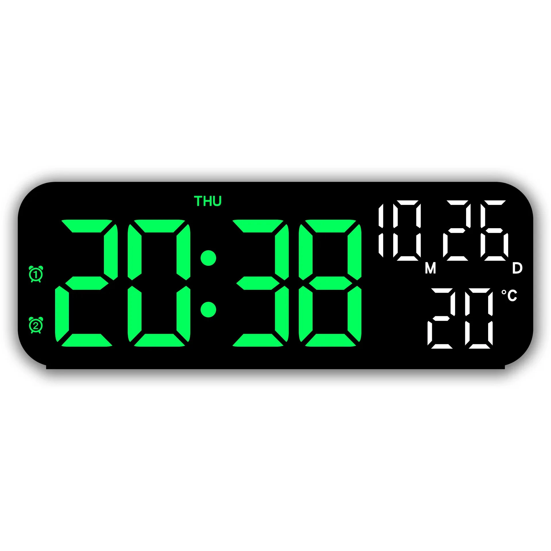 Multifunctional LED Clock 12/24H Digital Wall Alarm Clock LED Temperature Date Display Week Night Mode Table Clock Minimalist — view 9