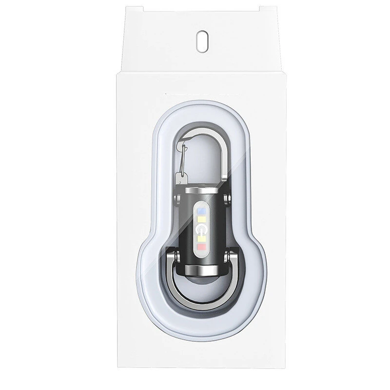 Multifunctional Mini LED Keychain Flashlight with UV Light USB Rechargeable Waterproof LED Keyring Practical Inspection Work Light Outdoor Activities Key Chain Light — view 9