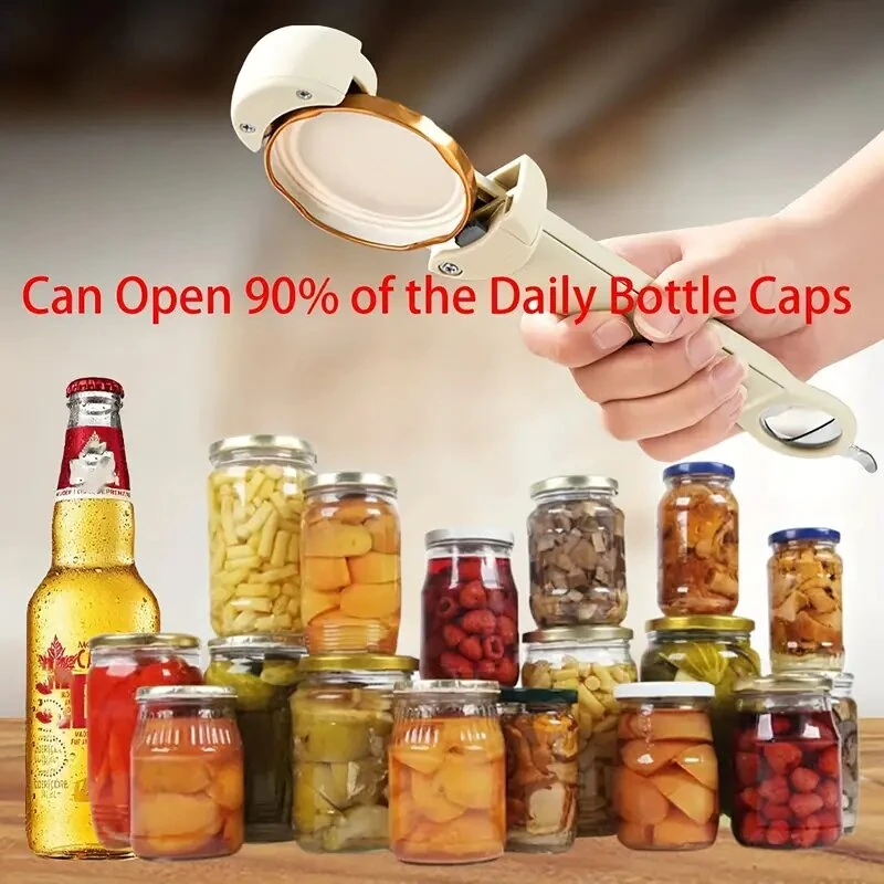 Multifunctional Retractable Bottle Opener Handheld Adjustable Stainless Steel Can Opener Weak Hand Bottle Opener Multifunctional Kitchen Tools For Jelly Jars Wine And More — view 6