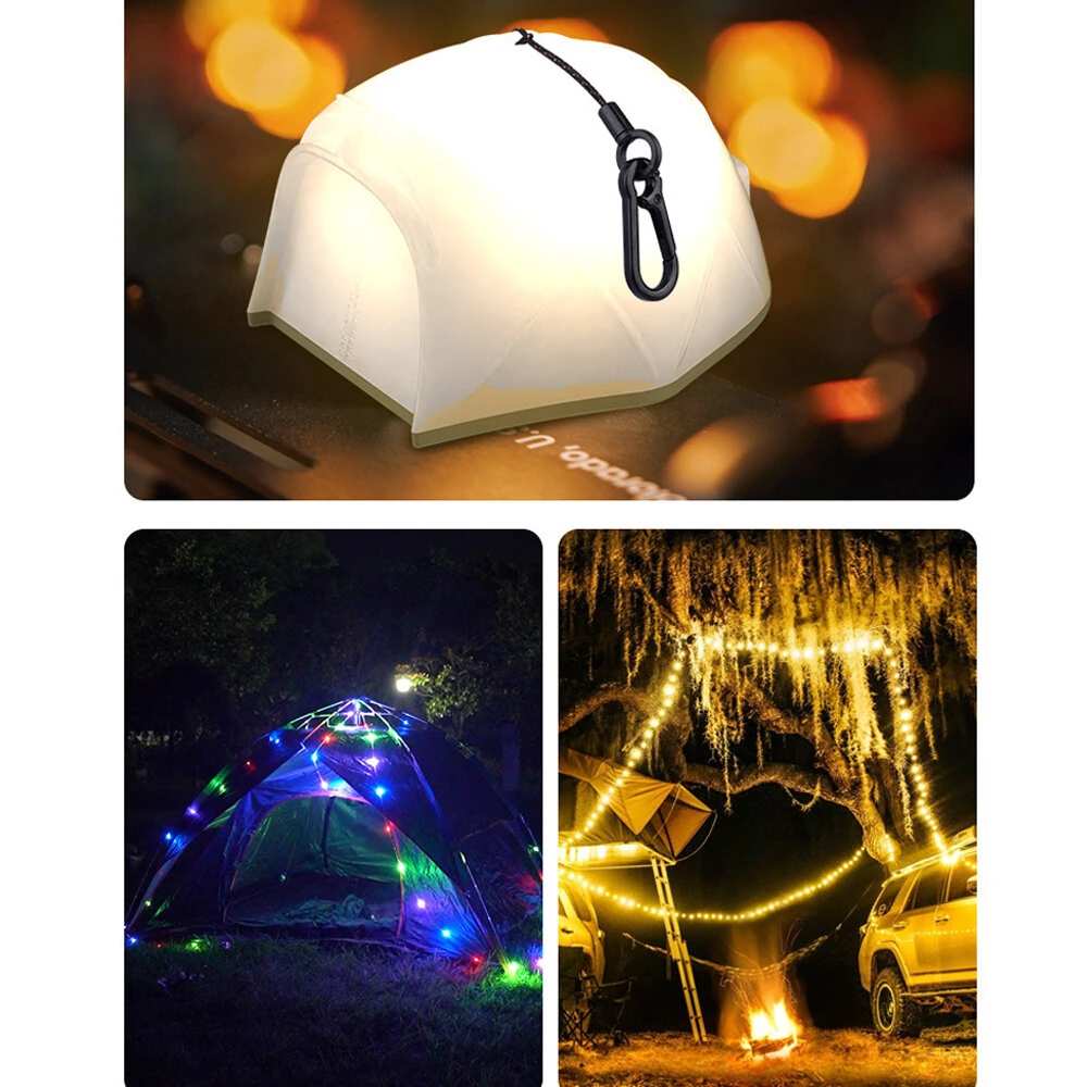 Multifunctional Tent-Shaped LED Lantern With Retractable 10m/15m String Lights Built-in XTE Spotlight Rechargeable Portable Camping & Emergency Light — view 3