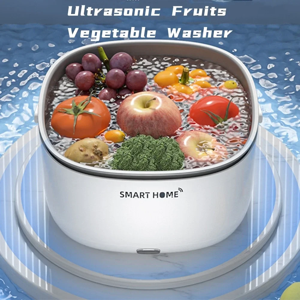 Multifunctional Ultrasonic Vegetable Cleaning Machine Household Food Removal Pesticide Residue Cleaning Machine Kitchen Fruit Dirt Cleaning Cleaning Basket — view 2