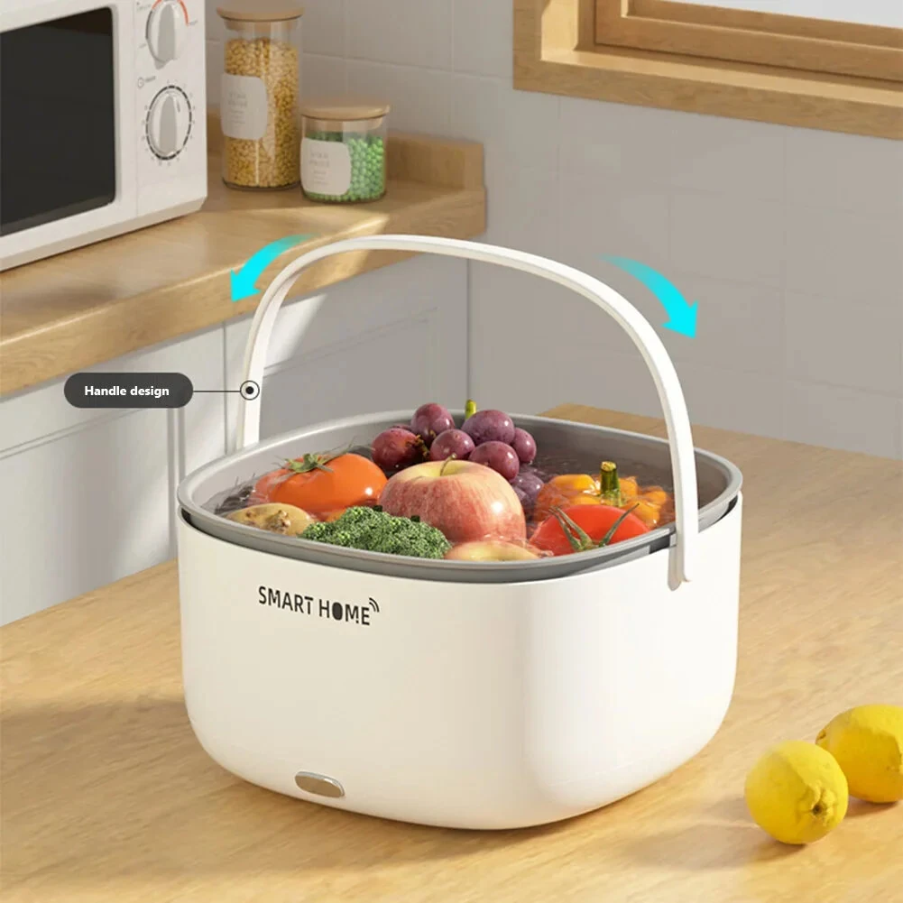 Multifunctional Ultrasonic Vegetable Cleaning Machine Household Food Removal Pesticide Residue Cleaning Machine Kitchen Fruit Dirt Cleaning Cleaning Basket — view 6