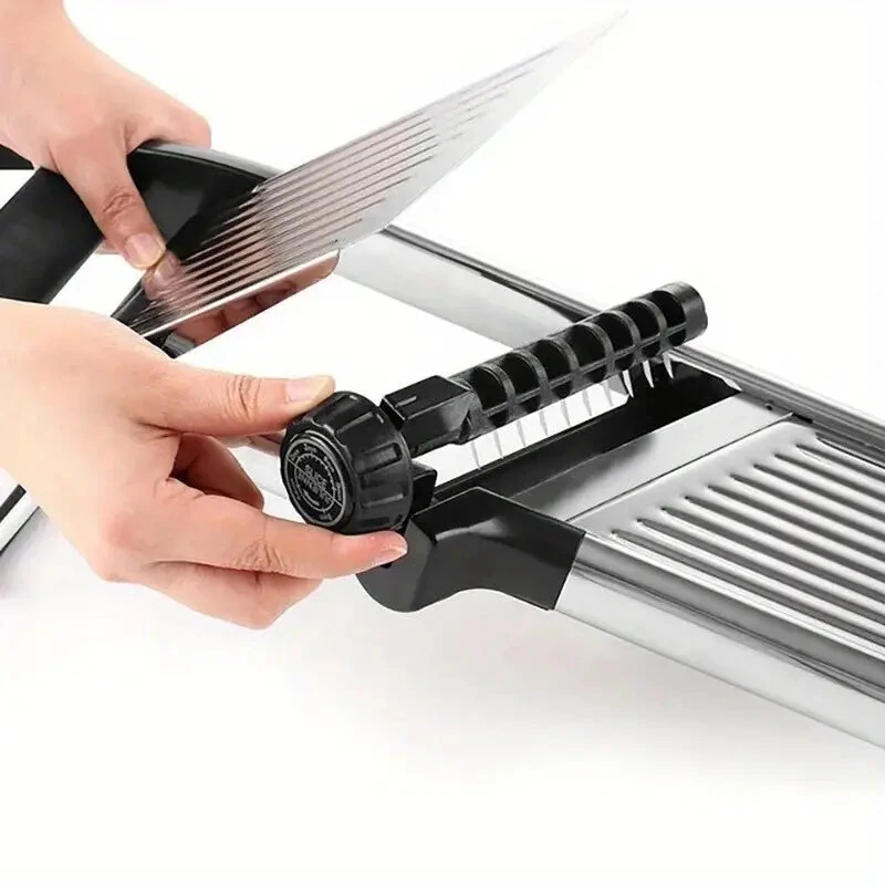 Multifunctional Vegetable Cutter Grater Food Slicer Adjustable Thickness for Cheese Fruits Vegetables Stainless Steel Food Cutter Slicer Dicer with Extra Brush for Kitchen — view 10