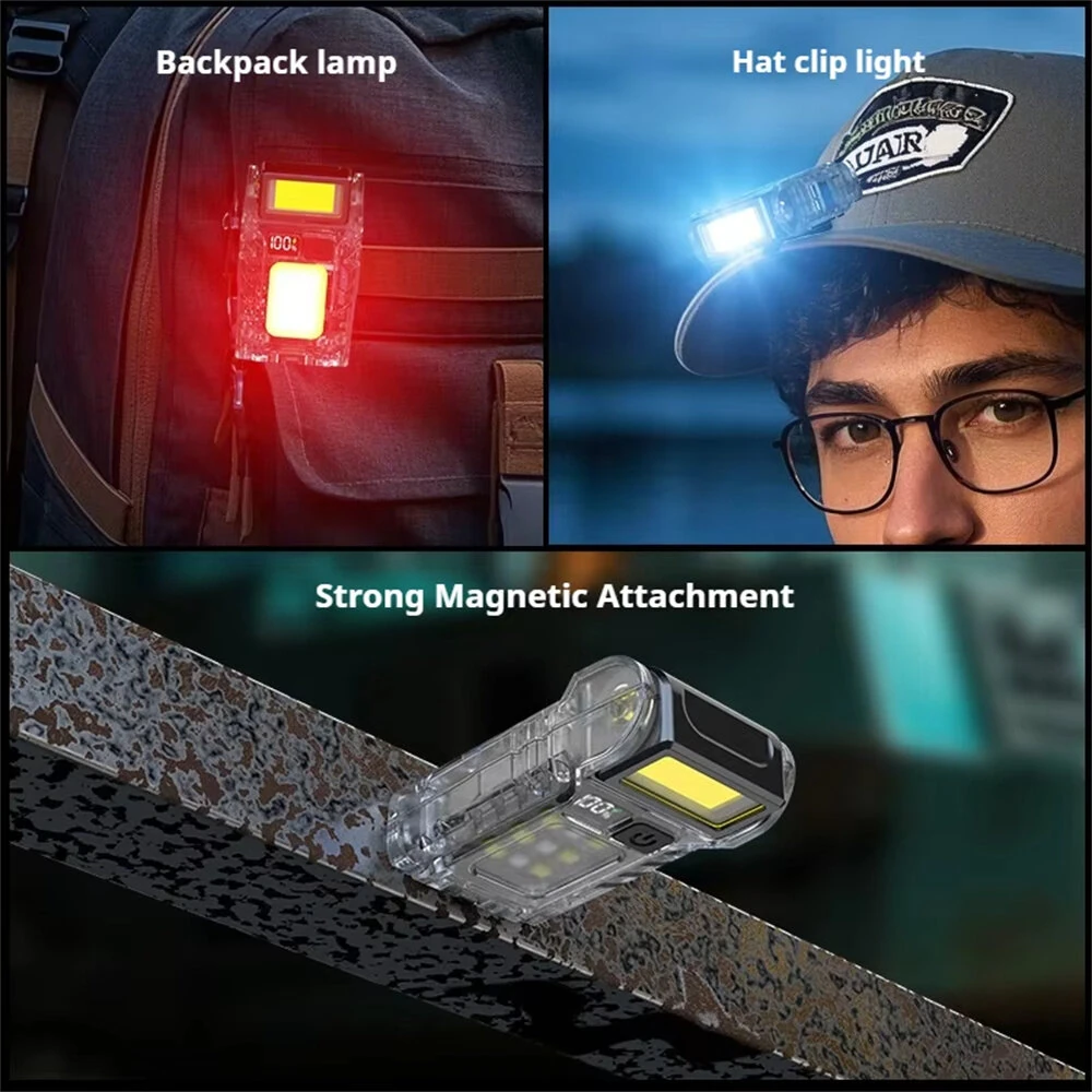 Multifunctional Work Light USB-C Rechargeable Outdoor Tourch Portable COB+LED Powerful Flashlight for Camping Fishing Walking — view 4