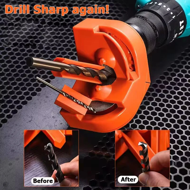 Multipurpose Drill Bit Grinding Sharpener 3 Holders 2 Wheels Steel Construction 11x6x7cm Compact Kitchen Slicers and Cutting Tools Sharpener — view 6