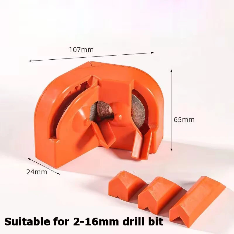 Multipurpose Drill Bit Grinding Sharpener 3 Holders 2 Wheels Steel Construction 11x6x7cm Compact Kitchen Slicers and Cutting Tools Sharpener — view 7