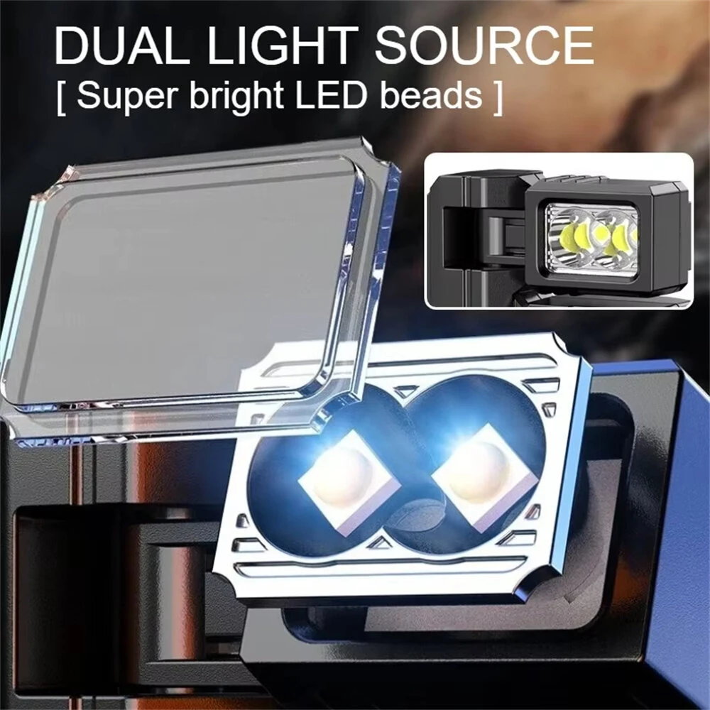 Multipurpose Dual Light Source LED Keychain Flashlight LCD Display Rotatable Pocket Work Light with Metal Clip EDC Torch for Outdoor Camping Hiking Emergency — view 9