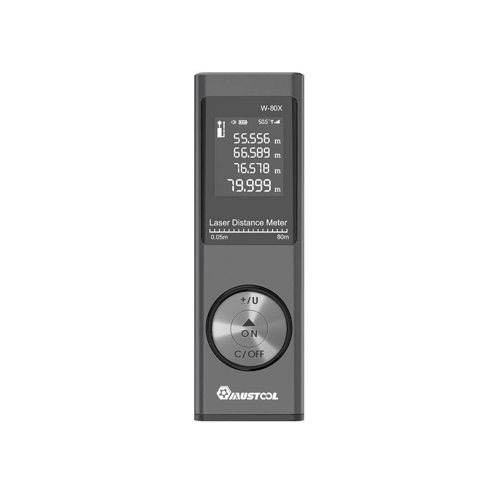 MUSTOOL 80m Digital Mini Laser Rangefinder with Electronic Angle Sensor M/In/Ft Unit Switching USB Charging Pythagorean Mode Distance Area Volume Measure Laser Distance Meter — view 3