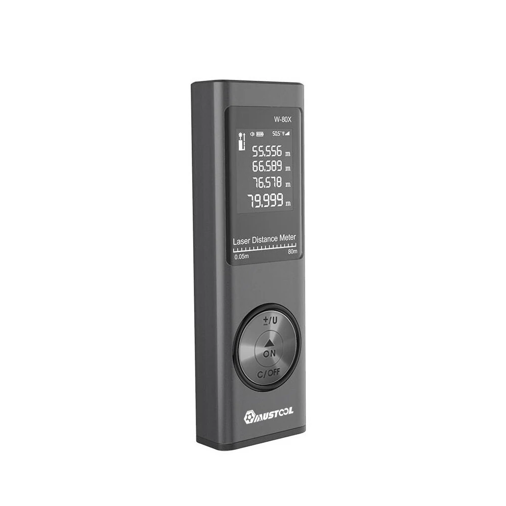 MUSTOOL 80m Digital Mini Laser Rangefinder with Electronic Angle Sensor M/In/Ft Unit Switching USB Charging Pythagorean Mode Distance Area Volume Measure Laser Distance Meter — view 8