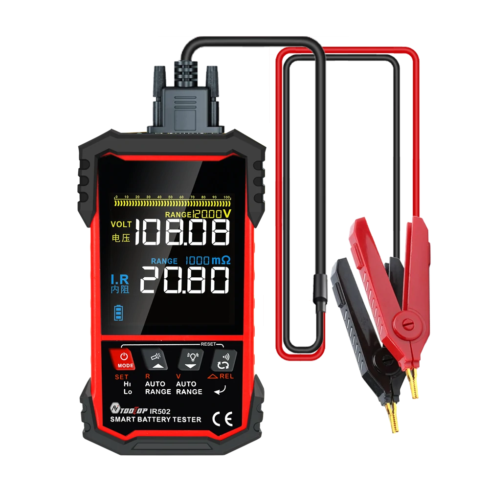 MUSTOOL IR502/IR500 ±120V 500Ω Battery Internal Resistance Tester 4-Wire Kelvin Test Lead-acid Lithium Nickel-cadmium Batteries Tool — AV TOOLTOP