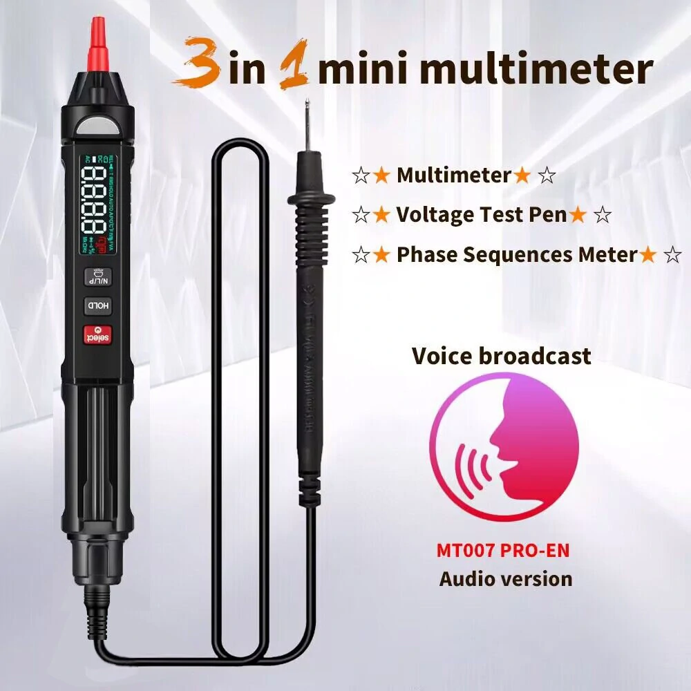 MUSTOOL MT007/MT007 Pro/MT007 Pro-EN True RMS Digital Multimeter + Voltage  Test Pen +Phase Sequences Meter  3 In 1 Color Screen Voice Broadcast — view 3