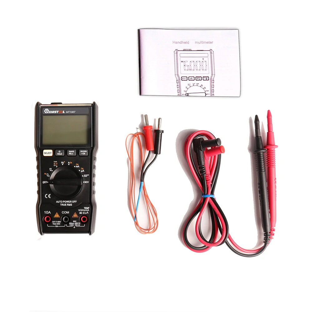 MUSTOOL MT108T True RMS NCV Temperature Tester Digital Multimeter 6000 Counts Backlight AC DC Current/Voltage Resistance Frequency Capacitance — view 11
