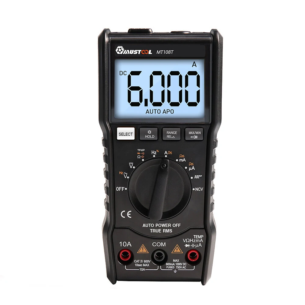 MUSTOOL MT108T True RMS NCV Temperature Tester Digital Multimeter 6000 Counts Backlight AC DC Current/Voltage Resistance Frequency Capacitance — view 3