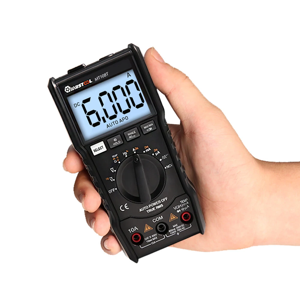 MUSTOOL MT108T True RMS NCV Temperature Tester Digital Multimeter 6000 Counts Backlight AC DC Current/Voltage Resistance Frequency Capacitance — view 5