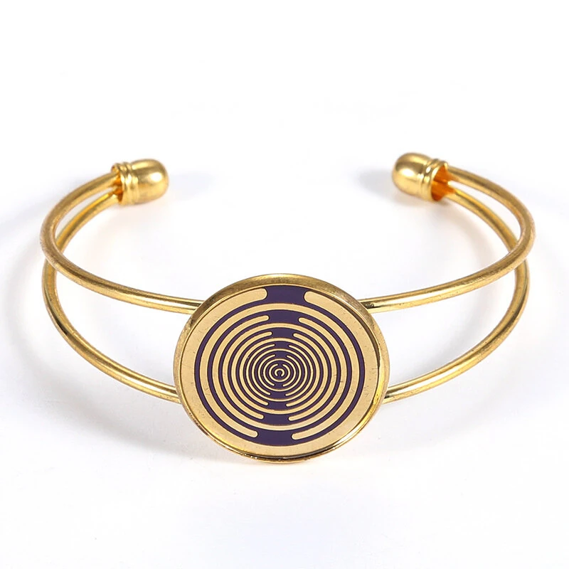MWO Polarized Disc Bracelet Multi-wave Oscillator Energy Necklace Pure Copper Gold-plated Jewelry Regulates Cell Frequency — view 2