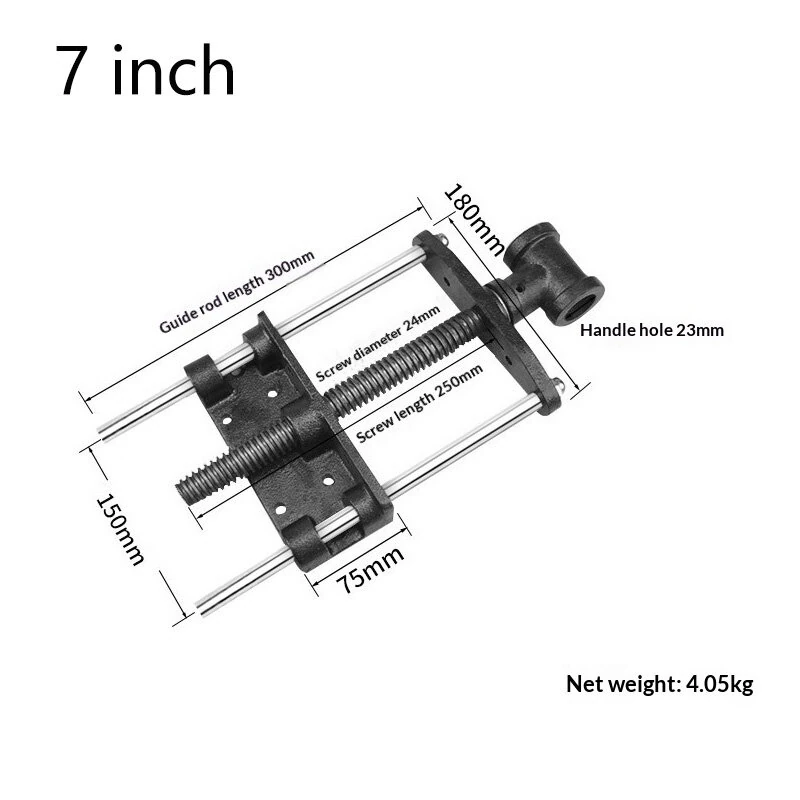 MYTEC Heavy Duty Ductile Cast Iron Bench Vise 6-3/8" Jaw Width 4-1/2" Max Opening Quick Release Industrial Workbench Clamp for Drill Press — view 6