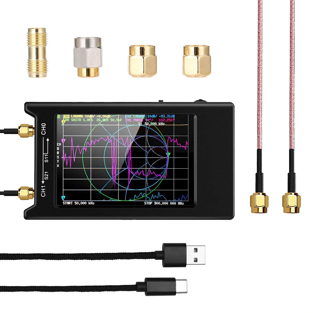 NanoVNA-H4 50KHz~1.5GHz VNA HF VHF UHF UV 4-inch LCD Vector Network Analyzer — NanoVNA-H4
