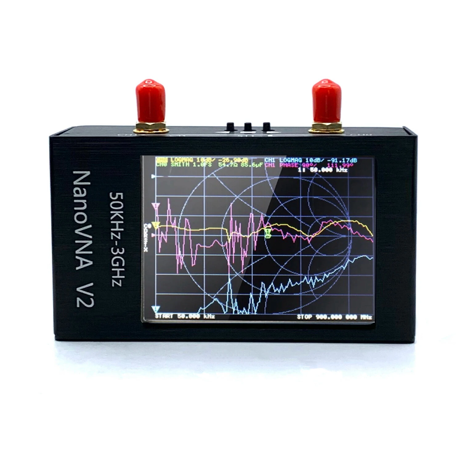 NanoVNA V2 3GHz Vector Network Analyzer High Frequency Measurement Tool with Dynamic Range 70dB till 1.5GHZ Large 2.8 Inch Display RG405 RF Cables Calibration Kit — view 2