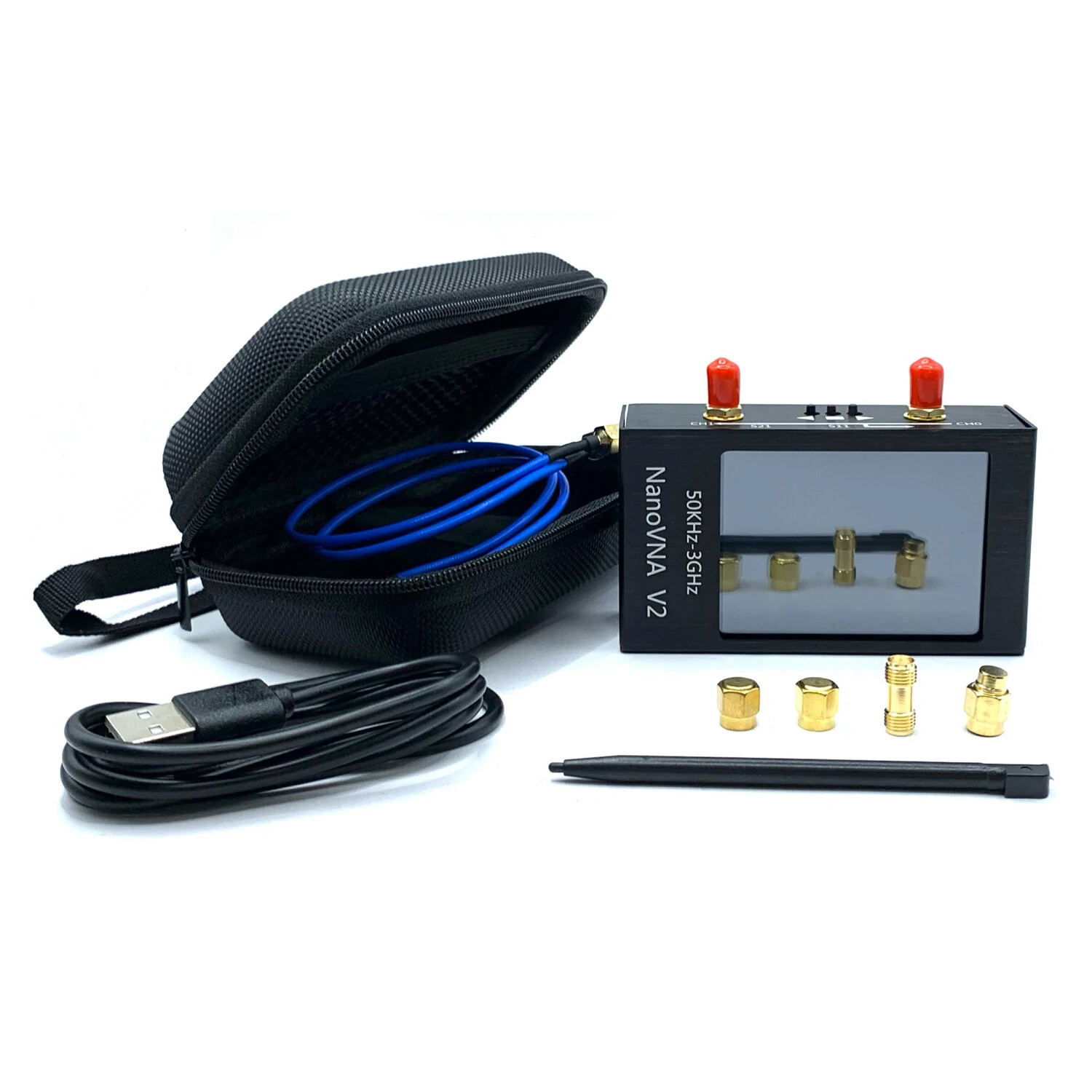 NanoVNA V2 3GHz Vector Network Analyzer High Frequency Measurement Tool with Dynamic Range 70dB till 1.5GHZ Large 2.8 Inch Display RG405 RF Cables Calibration Kit — view 3