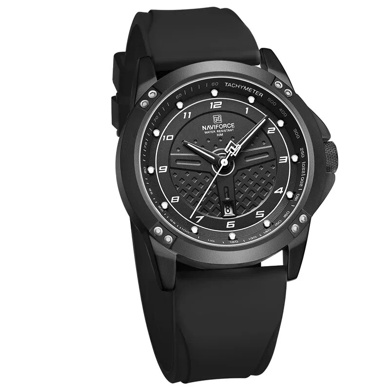 NAVIFORCE Men Silicone Strap Quartz Watch Waterproof Sports Digital Wrist Watch Casual Luminous Electronic Watch for Men — view 2