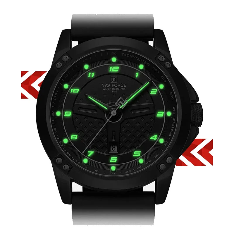 NAVIFORCE Men Silicone Strap Quartz Watch Waterproof Sports Digital Wrist Watch Casual Luminous Electronic Watch for Men — view 5