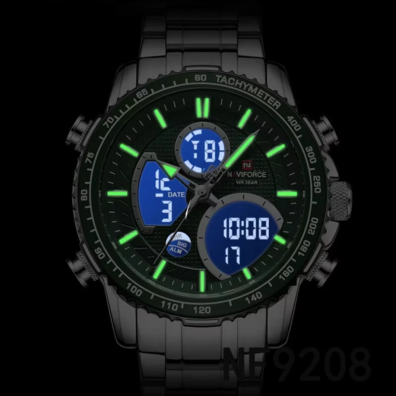 NAVIFORCE Multi-function Men Watch Night Light Waterproof Quartz Watch Timepiece Chronograph Date Sport Watch for Male — view 4