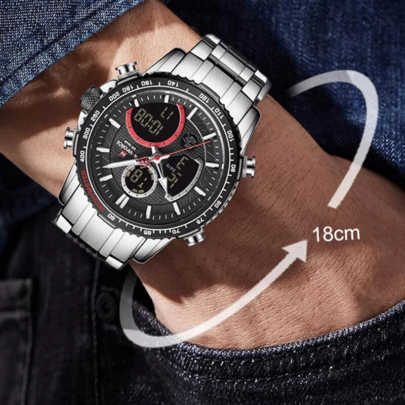 NAVIFORCE Multi-function Men Watch Night Light Waterproof Quartz Watch Timepiece Chronograph Date Sport Watch for Male — view 5