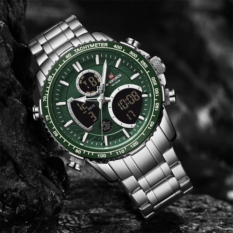 NAVIFORCE Multi-function Men Watch Night Light Waterproof Quartz Watch Timepiece Chronograph Date Sport Watch for Male — view 7