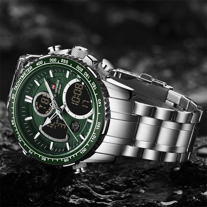 NAVIFORCE Multi-function Men Watch Night Light Waterproof Quartz Watch Timepiece Chronograph Date Sport Watch for Male — view 8