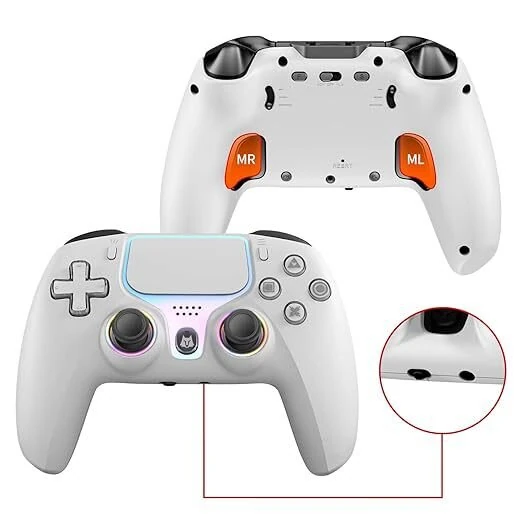 NBCP 736F for PS5 Controller Wired Gamepad with Hall Effect Triggers and RGB Joysticks Dual Vibration Motors Turbo Function for PS4 PC Plug and Play — view 4