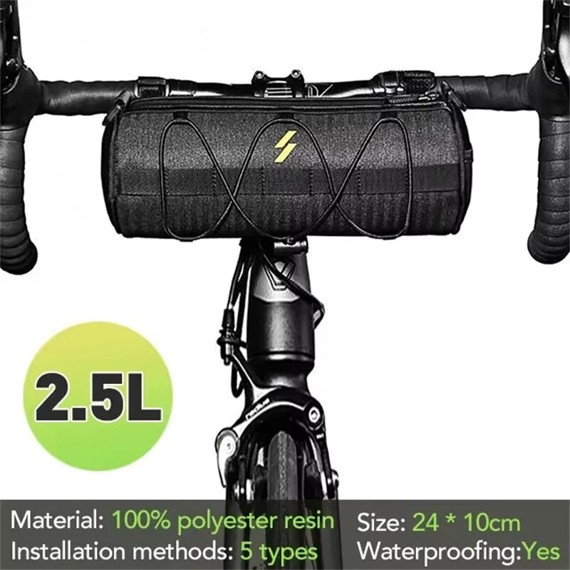 NEWBOLER Handlebar Bag 2.5L Capacity 100% Polyester Waterproof Bicycle Frame Bag Multifunction Portable Shoulder Bag for LAOTIE SAMEBIKE MTB Bike — view 5
