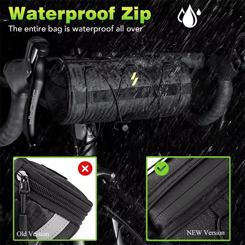 NEWBOLER Handlebar Bag 2.5L Capacity 100% Polyester Waterproof Bicycle Frame Bag Multifunction Portable Shoulder Bag for LAOTIE SAMEBIKE MTB Bike — view 8