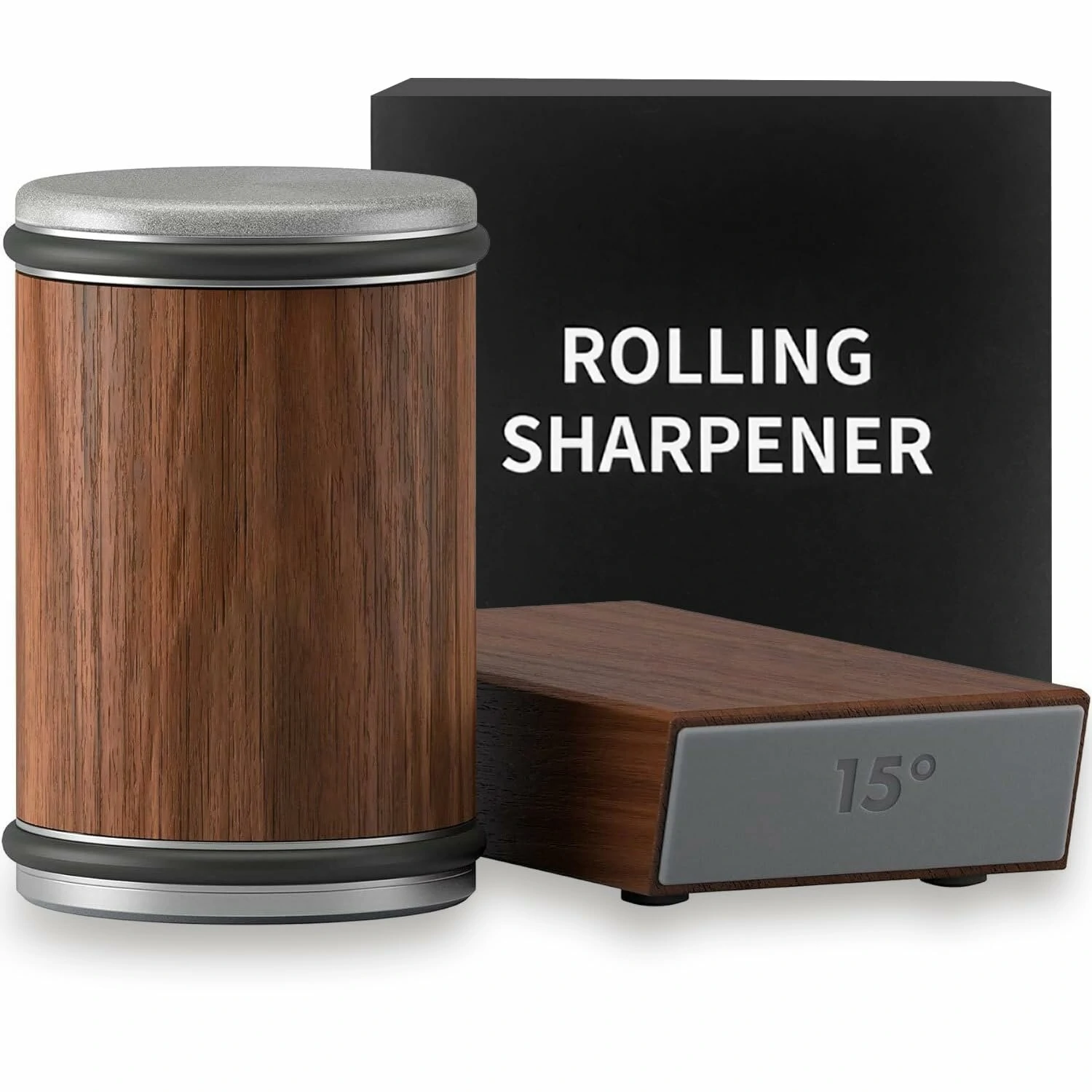 Newly Knife Sharpener Rolling Magnetic Knife Sharpener Kit Roller Edge Countertop Rolling Knife Sharpener Tool Two Sharpening Angles of 15° and 20° for Any Hardness Steel Makes Knife Sharpening — view 2
